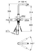 Plautuvės maišytuvas Grohe Minta SmartControl, chromas