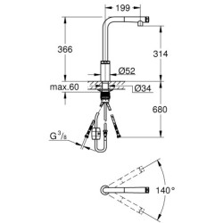 Plautuvės maišytuvas Grohe Minta SmartControl, chromas