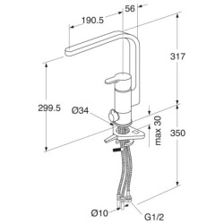 Plautuvės maišytuvas Gustavsberg Nordic 3,su ventiliu indaplovei