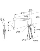 Plautuvės maišytuvas Gustavsberg Nautic, su šoniniu dušeliu