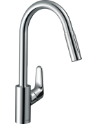 Plautuvės maišytuvas Hansgrohe Focus M41, ištraukiama žarna