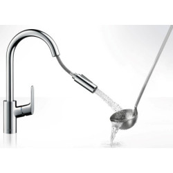 Plautuvės maišytuvas Hansgrohe Focus M41, ištraukiama žarna