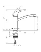 Plautuvės maišytuvas Hansgrohe Focus M41 E, chromas