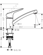 Plautuvės maišytuvas Hansgrohe Logis M31 120, chromas
