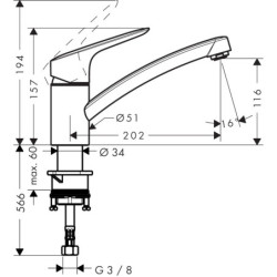 Plautuvės maišytuvas Hansgrohe Logis M31 120, chromas
