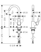 Plautuvės maišytuvas Hansgrohe Logis M31 260, chromas