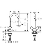 Plautuvės maišytuvas Hansgrohe Logis M31 220, 2 rankenėlėmis
