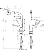 Plautuvės maišytuvas Hansgrohe Metris M71, 1 srovės