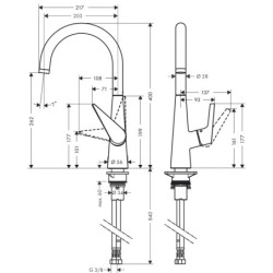 Plautuvės maišytuvas Hansgrohe Talis M51, chromas