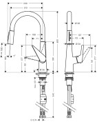 Plautuvės maišytuvas Hansgrohe Talis M51, ištraukiama žarna