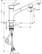 Plautuvės maišytuvas Hansgrohe Talis S M52, ištraukiama žarna