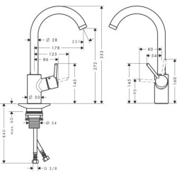 Plautuvės maišytuvas Hansgrohe Talis S2 M52, chromas