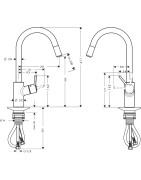 Plautuvės maišytuvas Hansgrohe Talis S2 M52, ištraukiama žarna