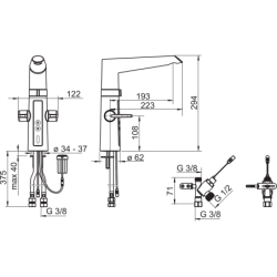 Plautuvės maišytuvas Oras Optima 2725F, su ventiliu, 3V