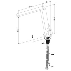 Plautuvės maišytuvas Villeroy&Boch Finera Slope Square, plienas