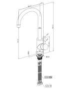 Plautuvės maišytuvas Villeroy&Boch Umbrella, plieno spalvos