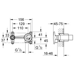 Potinkinė praustuvo maišytuvo dalis Grohe Allure, 1/2"
