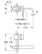 Praustuvo maišytuvas iš sienos Grohe Allure S, chromas