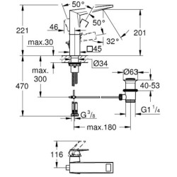 Praustuvo maišytuvas Grohe Allure Brilliant L, chromas