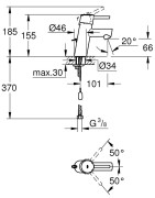 Praustuvo maišytuvas Grohe Concetto S, chromas