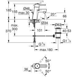 Praustuvo maišytuvas Grohe Concetto S, chromo spalvos