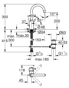 Praustuvo maišytuvas Grohe Concetto L, chromo spalvos