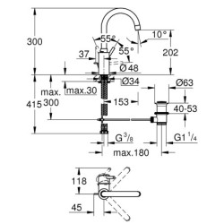 Praustuvo maišytuvas Grohe Concetto L, chromo spalvos