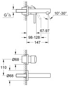 Praustuvo maišytuvas Grohe Concetto S, iš sienos, chromas