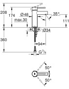 Praustuvo maišytuvas Grohe Essence S, chromo spalvos