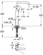 Praustuvo maišytuvas Grohe Essence XL, chromo spalvos