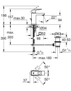 Praustuvo maišytuvas Grohe Eurocube, su ventiliu