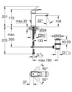 Praustuvo maišytuvas Grohe Eurocube M, su ventiliu