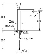 Praustuvo maišytuvas Grohe Eurocube Joy XL, be vožtuvo
