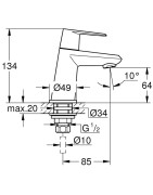 Praustuvo maišytuvas Grohe Eurodisc Cosmopolitan XS, chromas