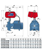 Vandens siurblys su dažnio keitikliu Pedrollo TS1-2CP 25/16C