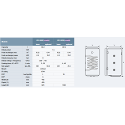 Kombinuotas vandens šildytuvas Thermex ER 150V COMBI, 6 coils