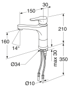 Praustuvo maišytuvas Gustavsberg Nautic, chromas, sukiojamas