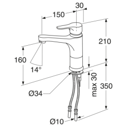 Praustuvo maišytuvas Gustavsberg Nautic, chromas, sukiojamas