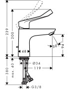 Praustuvo maišytuvas Hansgrohe Focus Care 100, chromas