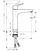 Praustuvo maišytuvas Hansgrohe Focus 190, chromas, be vožtuvo