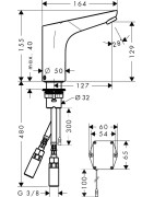 Praustuvo maišytuvas Hansgrohe Focus, bekontaktis, 6V