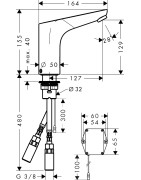 Praustuvo maišytuvas Hansgrohe Focus, bekontaktis, 230V