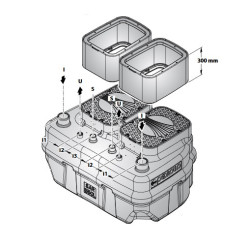 Paaukštinimas 300mm, Pedrollo SAR 250-550 nuotekų siurblinėms
