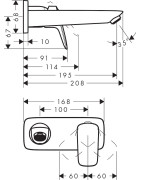 Praustuvo maišytuvas Hansgrohe Logis 195, chromas, sieninis