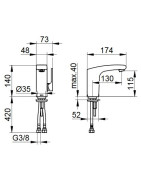 Praustuvo maišytuvas Keuco Elegance, chromas, be vožtuvo