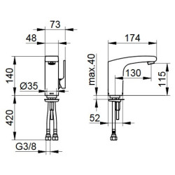 Praustuvo maišytuvas Keuco Elegance, chromas, be vožtuvo
