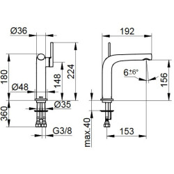 Praustuvo maišytuvas Keuco Edition 400, chromas, be vožtuvo