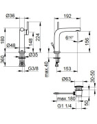 Praustuvo maišytuvas Keuco Edition 400, chromas, su vožtuvu