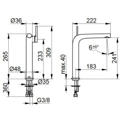 Praustuvo maišytuvas Keuco Edition 400, aukštas, be vožtuvo
