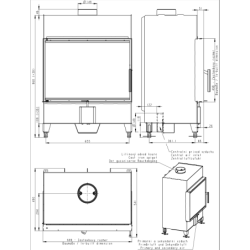 Plieninis židinio ugniakuras Romotop KV HEAT H2Z01, 12kW
